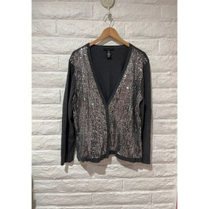 Apostrophe Silver Sequin Cardigan